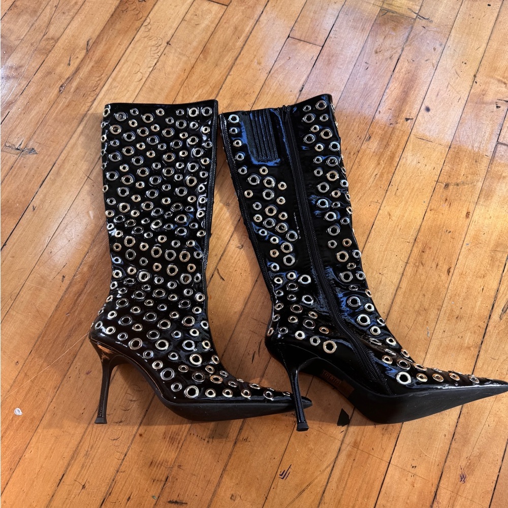 Jefferey Canpbell Holey Boots Gold / Silver